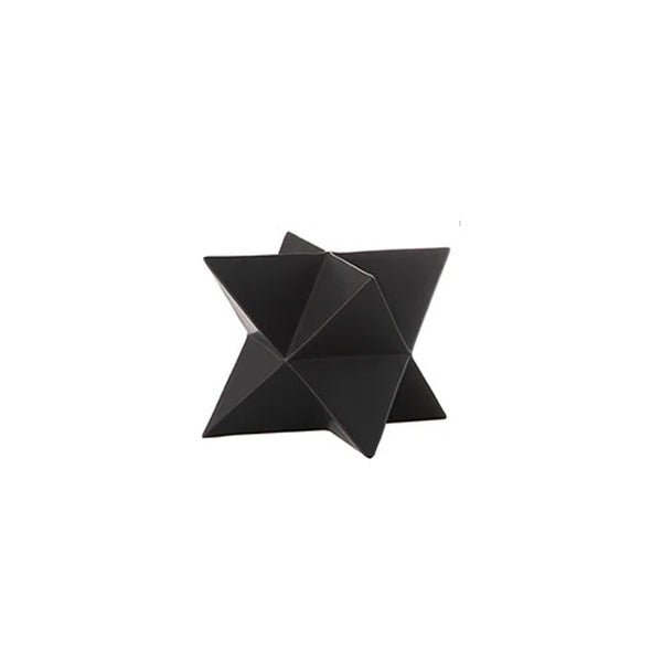 Geometric Star Decorative Sculpture Small - Black