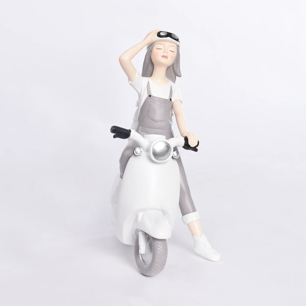 Girl On Scooter Decorative Sculpture