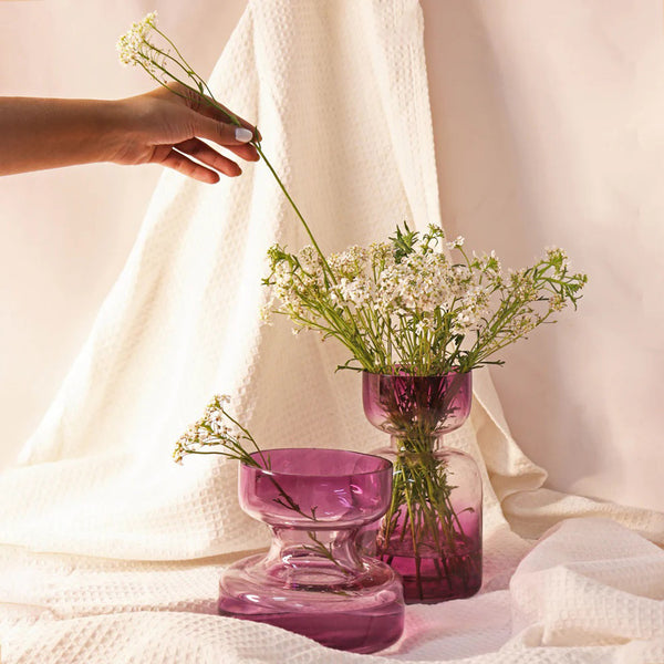 Glass Vases, Set of 2 - Lilac