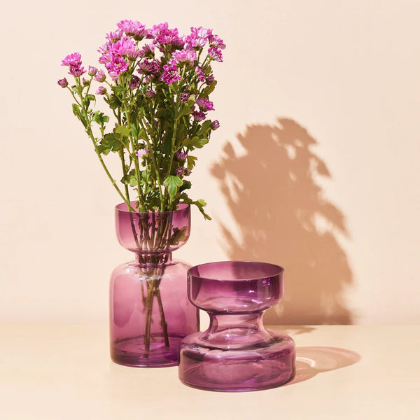 Glass Vases, Set of 2 - Lilac