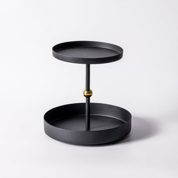 Liam 2-Tier Tray - Charcoal Gold