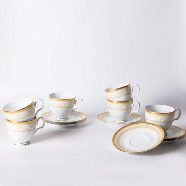 Glendonald 12-piece Porcelain Tea Set - Gold
