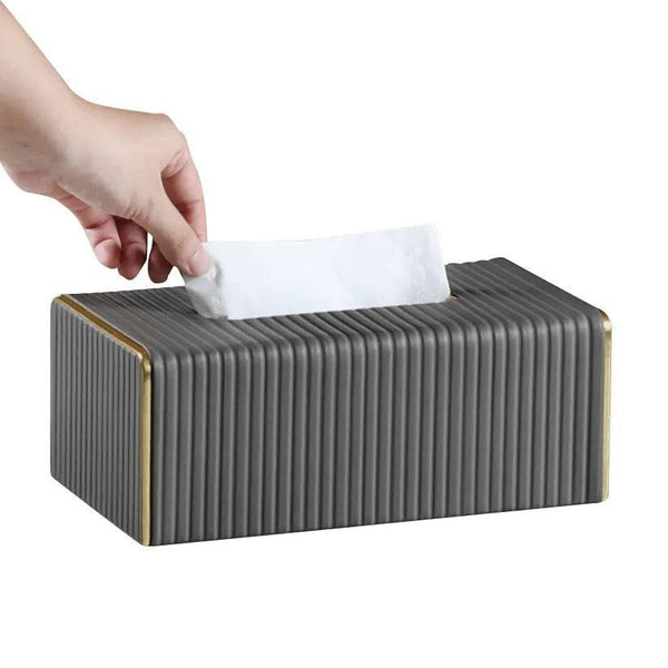 Enhabit Gold Edge Tissue Box Holder - Dark Grey - Modern Quests