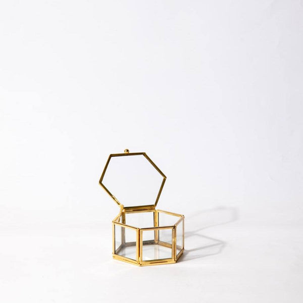 ESQ Living Hexagon Jewellery Box Small - Gold - Modern Quests