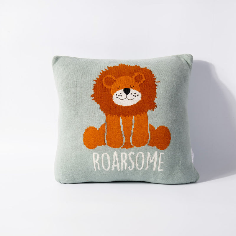 Knitted Cushion Cover - Lion