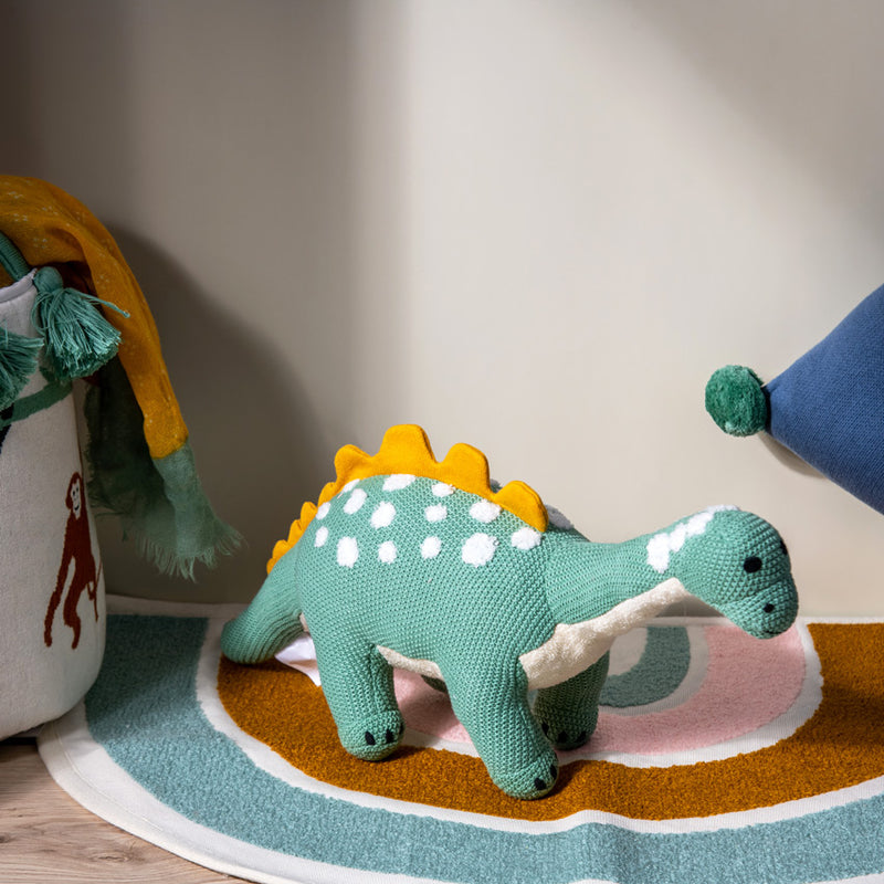 Knitted Soft Toy - Green Dinosaur