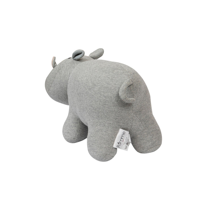 Knitted Soft Toy - Grey Hippo