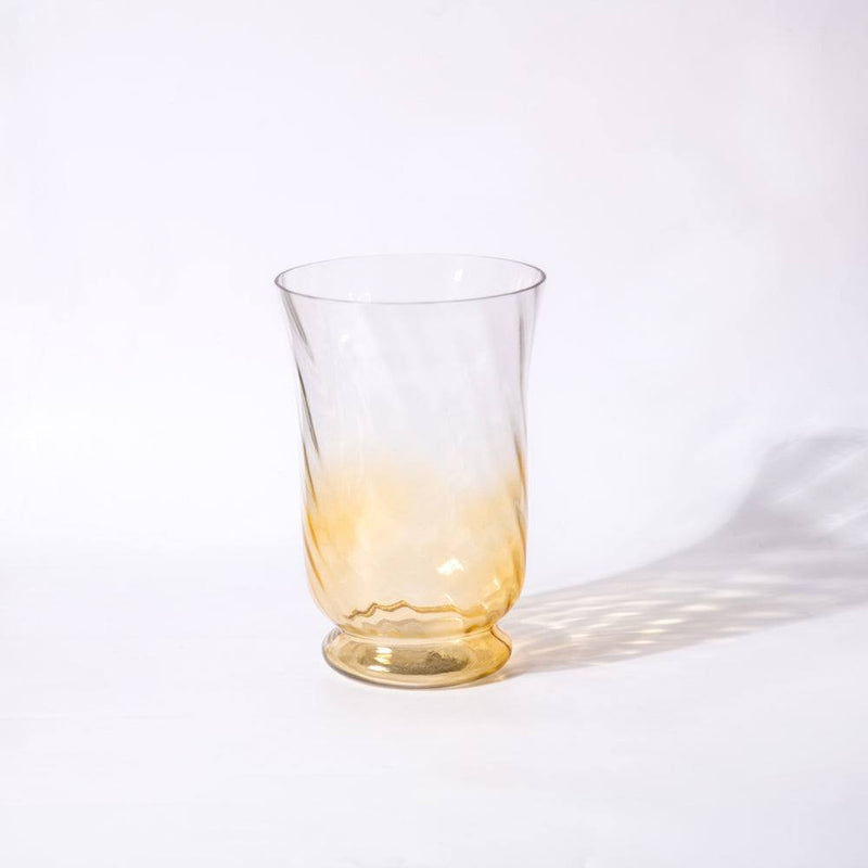 ESQ Living Leana Glass Hurricane Medium - Amber - Modern Quests
