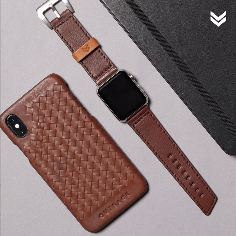 Leather Strap for Apple Watch 44mm - Brown