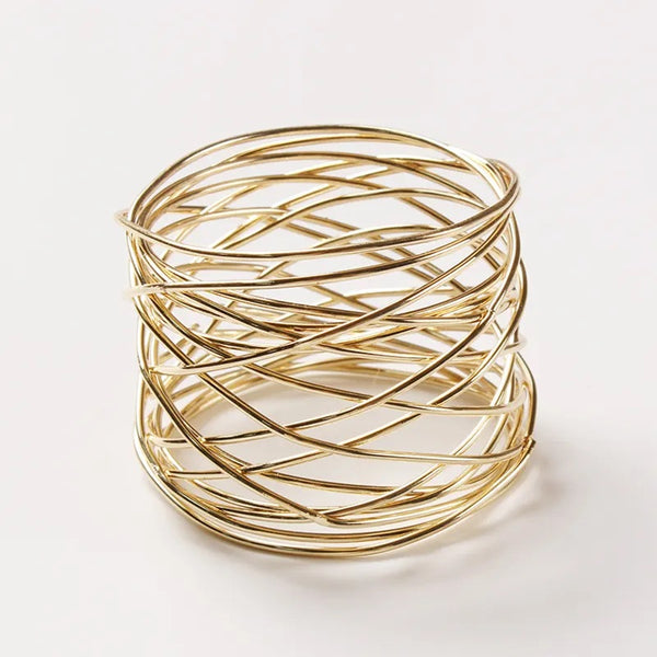 Mesh Napkin Rings, Set of 6 - Gold