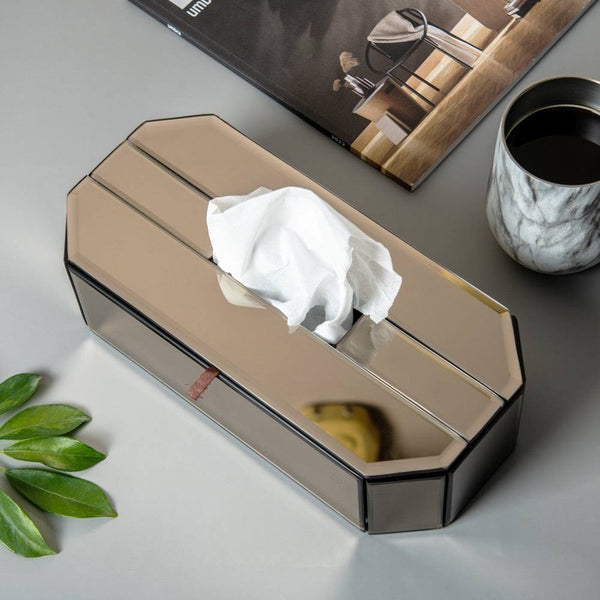 ESQ Living Mirror Tissue Box Holder - Light Bronze - Modern Quests