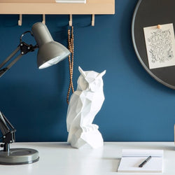 Owl Faceted Sculpture Large - White