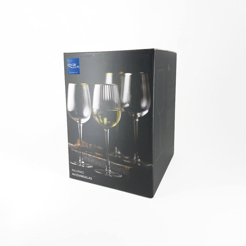 Lyngby Glas Palermo Gold White Wine Glasses, Set of 4 - Modern Quests