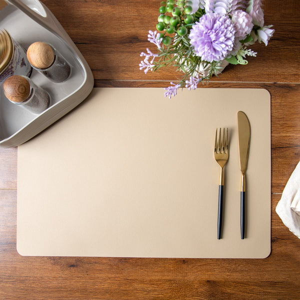Phylo Rectangular Placemats, Set of 6 - Beige