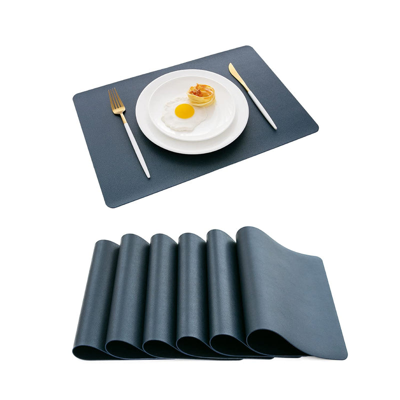 Phylo Rectangular Placemats, Set of 6 - Navy Blue