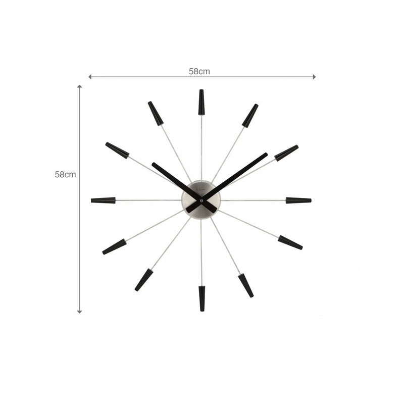 Plug Inn Wall Clock 58cm - Black