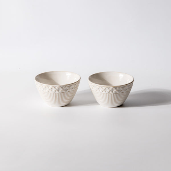 Primrose Small Bowls, Set of 2 - Chiffon White