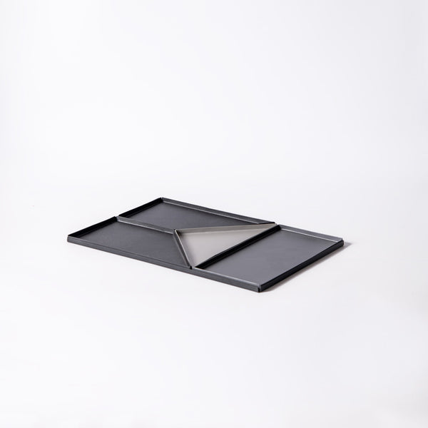 Quattro Metal Desk Tray Set - Black Grey