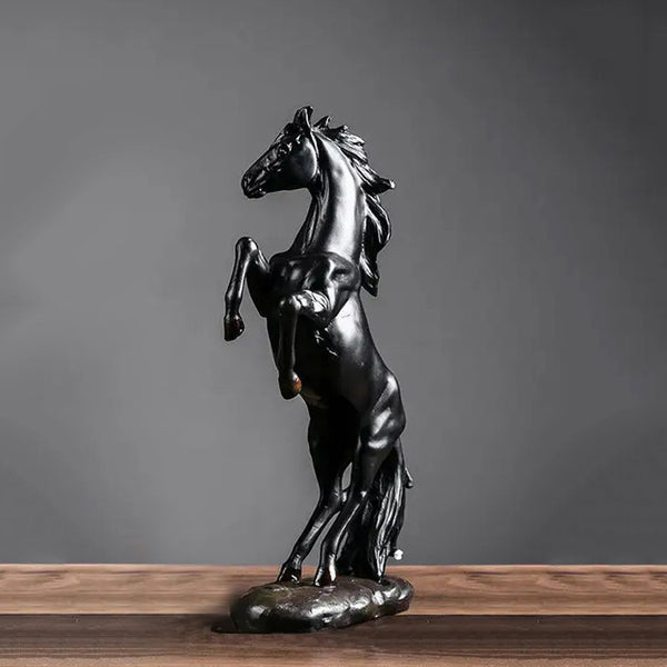 Rearing Horse Decorative Sculpture - Black