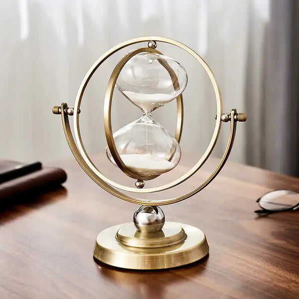 Retro Hourglass with Metal Stand - Brass