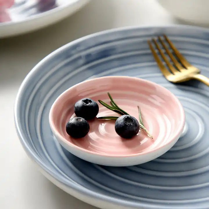 Ripple Small Dip Plates, Set of 2 - Pink