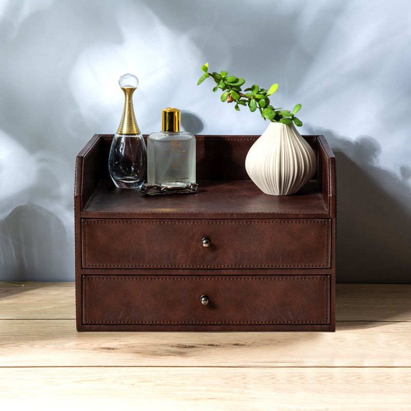 Savoy Organiser with Drawers - Brown