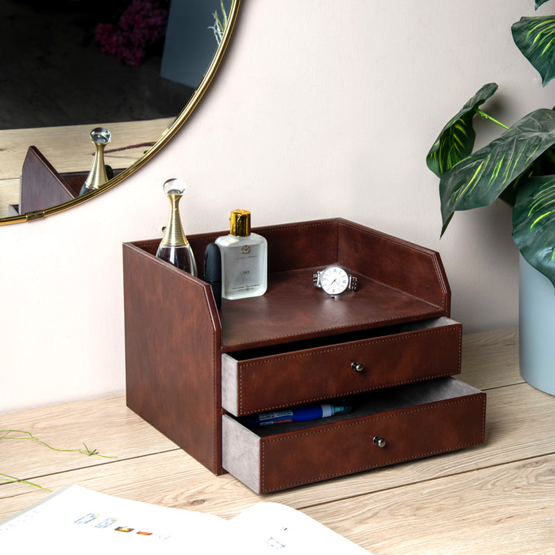Savoy Organiser with Drawers - Brown