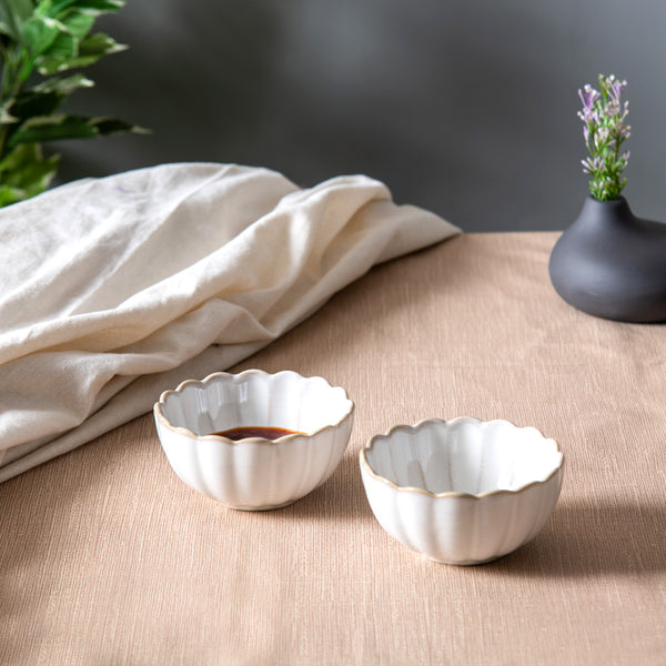 Scallop Small Bowls, Set of 2 - Ivory