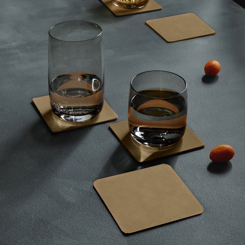 Soft Frosted Square Coasters, Set of 4 - Cork