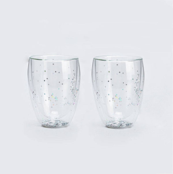 Enhabit Sparkle Double Wall Glasses, Set of 2 - Medium - Modern Quests