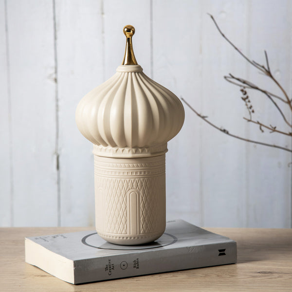 Spire Ceramic Decorative Jar Medium - Beige