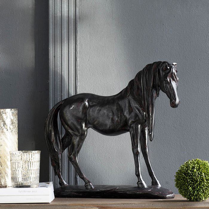 Standing Horse Decorative Sculpture Large - Black