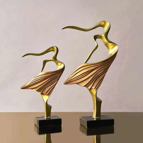 Sway Decorative Sculptures, Set of 2 - Gold