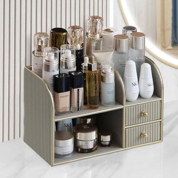 Enhabit Two-Tier Cosmetics Organizer with Drawers - Light Grey - Modern Quests