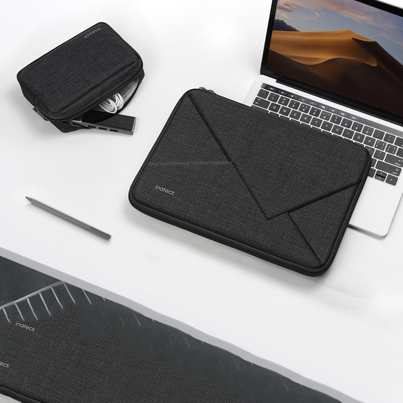 Ultrathin Hard Shell Laptop Sleeve With Pouch - Black Grey 12.3 to 13 Inches