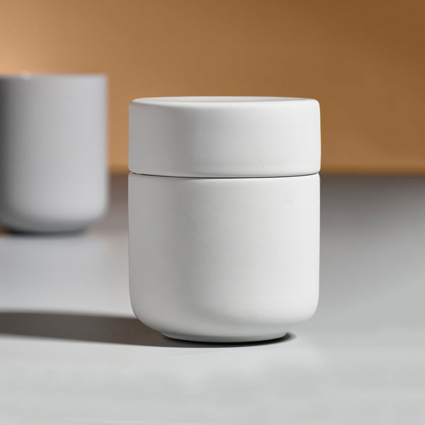 Ume Jar with Lid - White