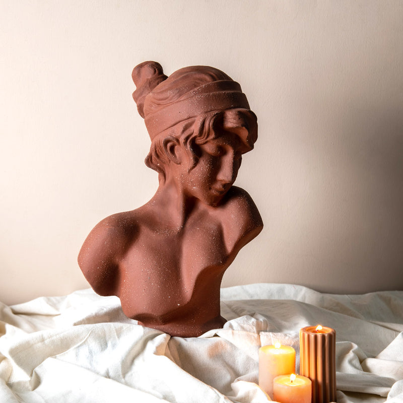 Woman Bust Decorative Sculpture Medium - Terracotta