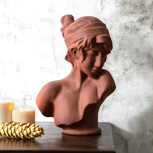 Woman Bust Decorative Sculpture Medium - Terracotta