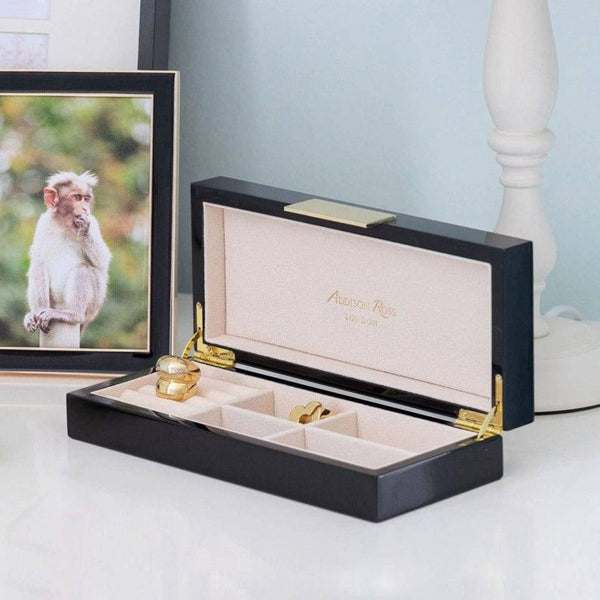 Addison Ross Lacquer Jewellery Box Small - Black Gold