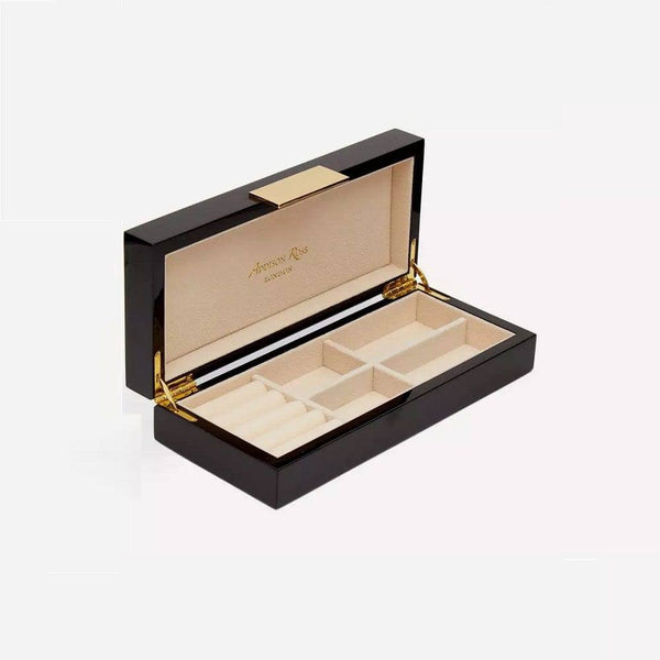 Addison Ross Lacquer Jewellery Box Small - Black Gold