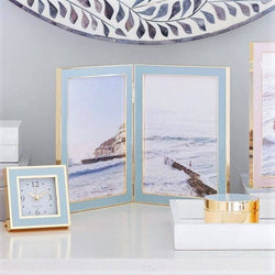 Addison Ross Powder Blue & Gold Double Frame - Large - Modern Quests