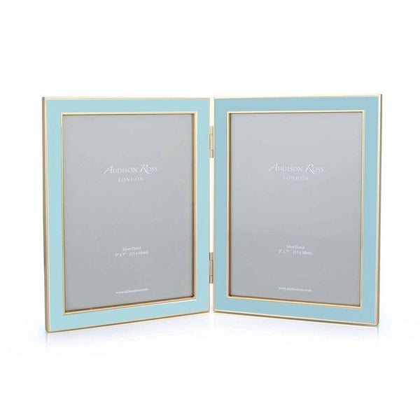 Addison Ross Powder Blue & Gold Double Frame - Large - Modern Quests