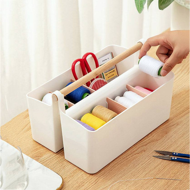 Arhat Organizers Storage Caddy with Adjustable Dividers - White