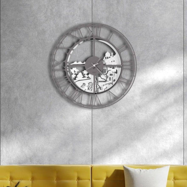 Arti & Mestieri Italy Italy At A Glance Wall Clock 60cm - Ivory & Mud