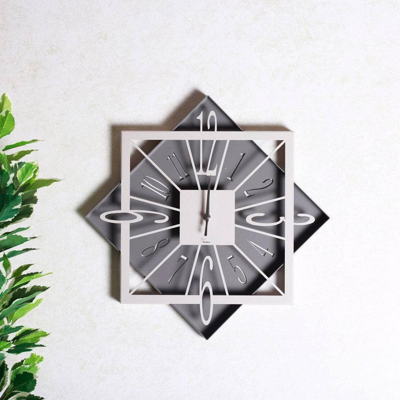 Arti & Mestieri Italy Rumba Rhomboid Wall Clock - Ivory & Mud - Modern Quests