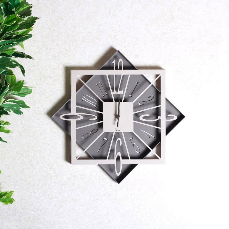 Arti & Mestieri Italy Rumba Rhomboid Wall Clock - Ivory & Mud - Modern Quests