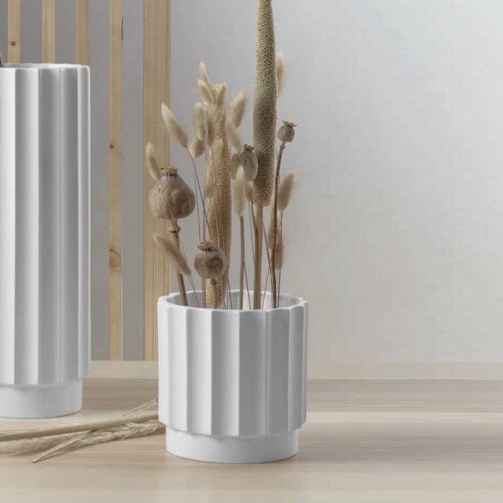 ASA Selection Germany Art Deco Circular Vase Short - White - Modern Quests