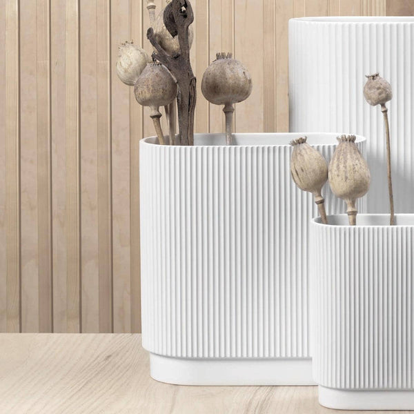 ASA Selection Germany Art Deco Lines Vase Medium - White - Modern Quests