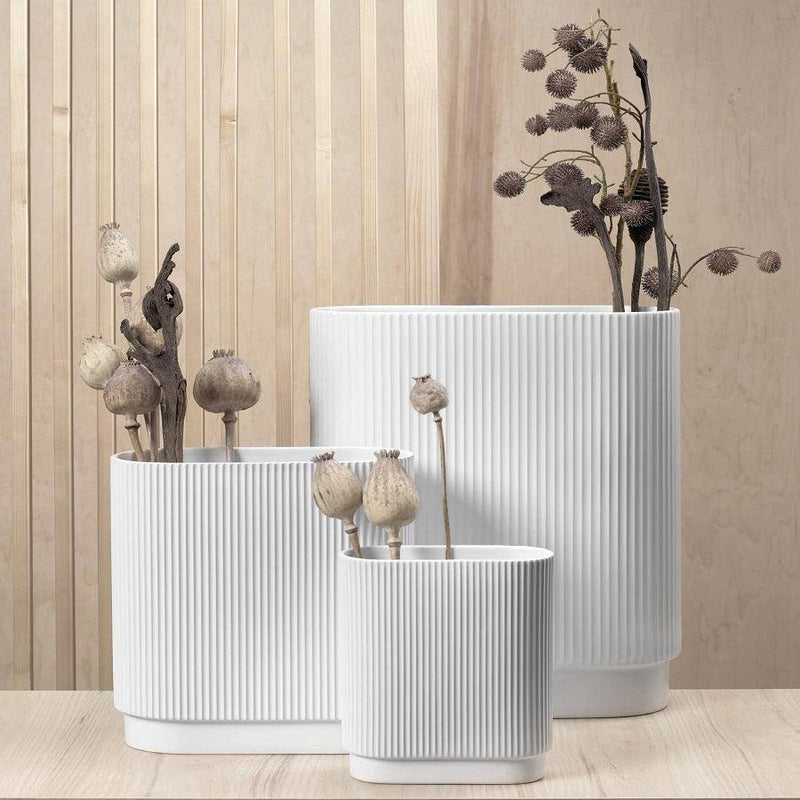ASA Selection Germany Art Deco Lines Vase Medium - White - Modern Quests