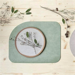 ASA Selection Germany Curved Grain Faux Leather Placemats, Set of 2 - Spearmint - Modern Quests
